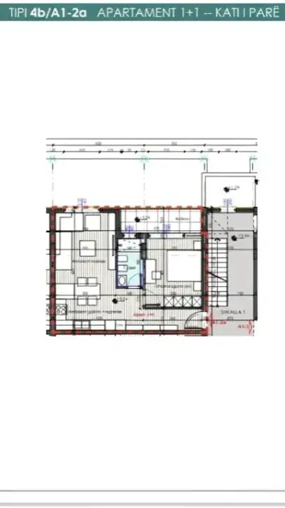 Wohnzimmer, Wohnung 1+1 zu verkaufen in Sauk, Tirana, 76 m²