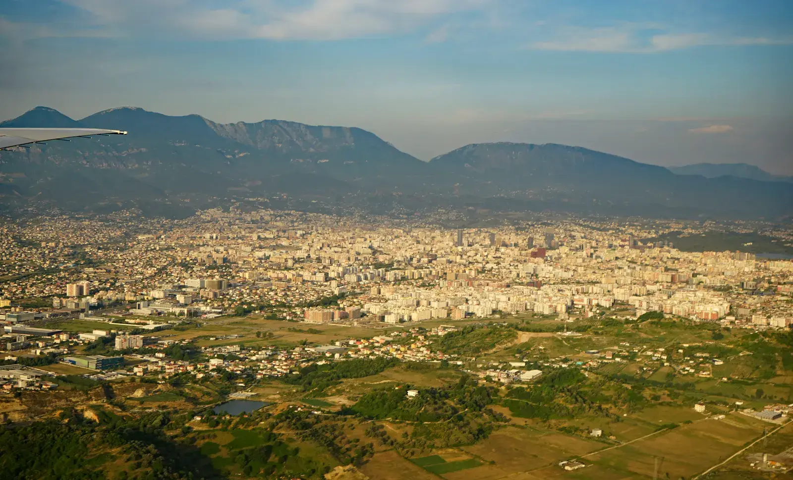 New residential areas in Yzberish, on the western edge of Tirana