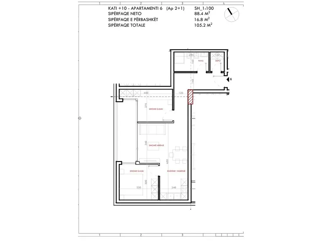 Schlafzimmer, Wohnung 2+1 zu verkaufen in Astir, Tirana
