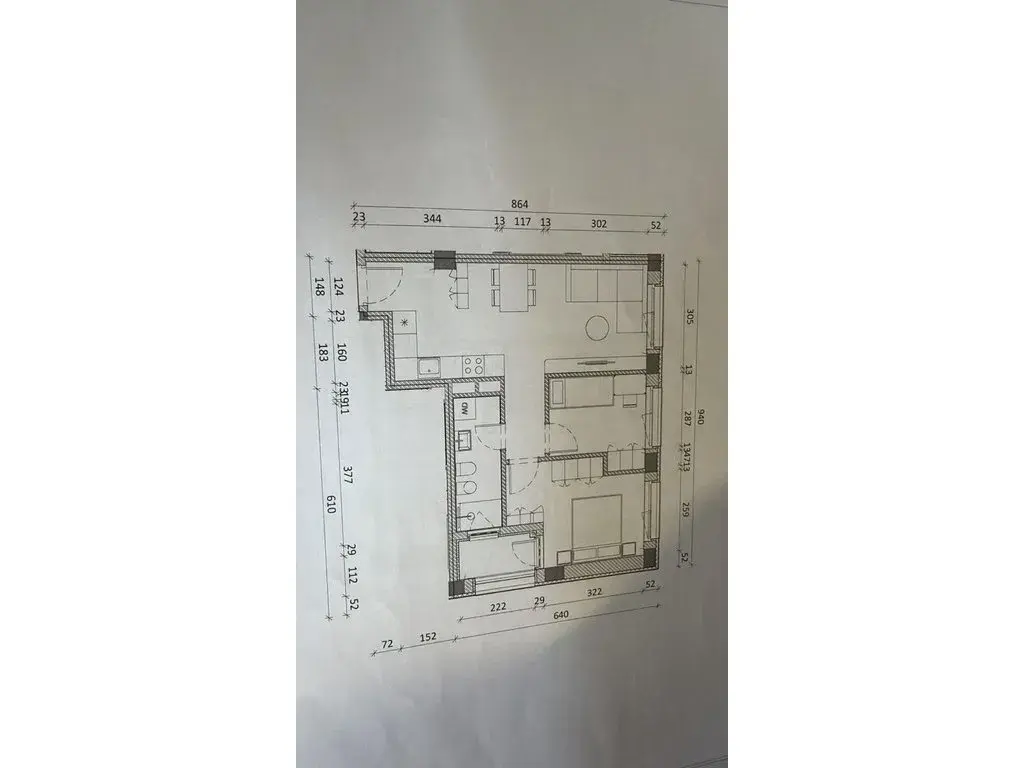 Plan, appartement 2+1 à vendre à Ali Demi, Tirana