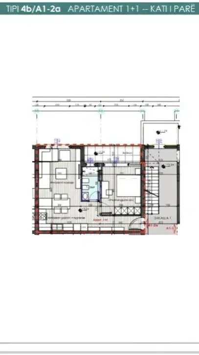 Wohnzimmer, Wohnung 1+1 zu verkaufen in Sauk, Tirana