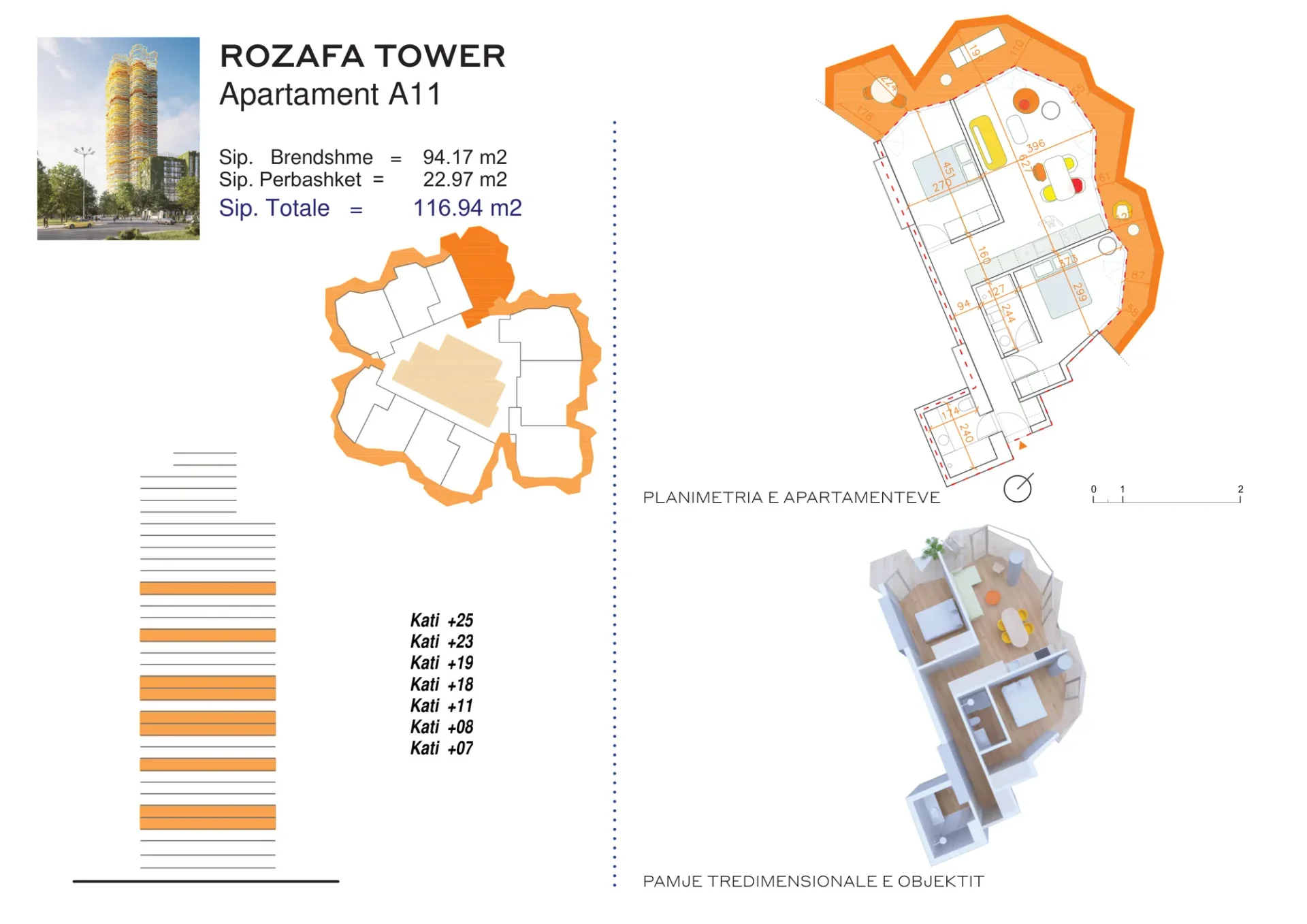 Planimetria: Apartament 2+1+2 në Shkodër