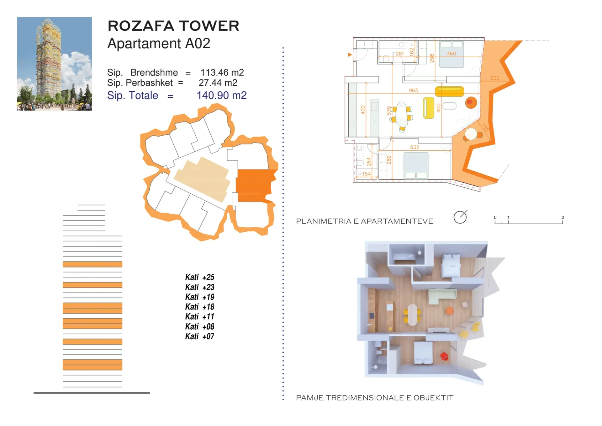 Planimetria: Apartament 2+1+2 në Shkodër